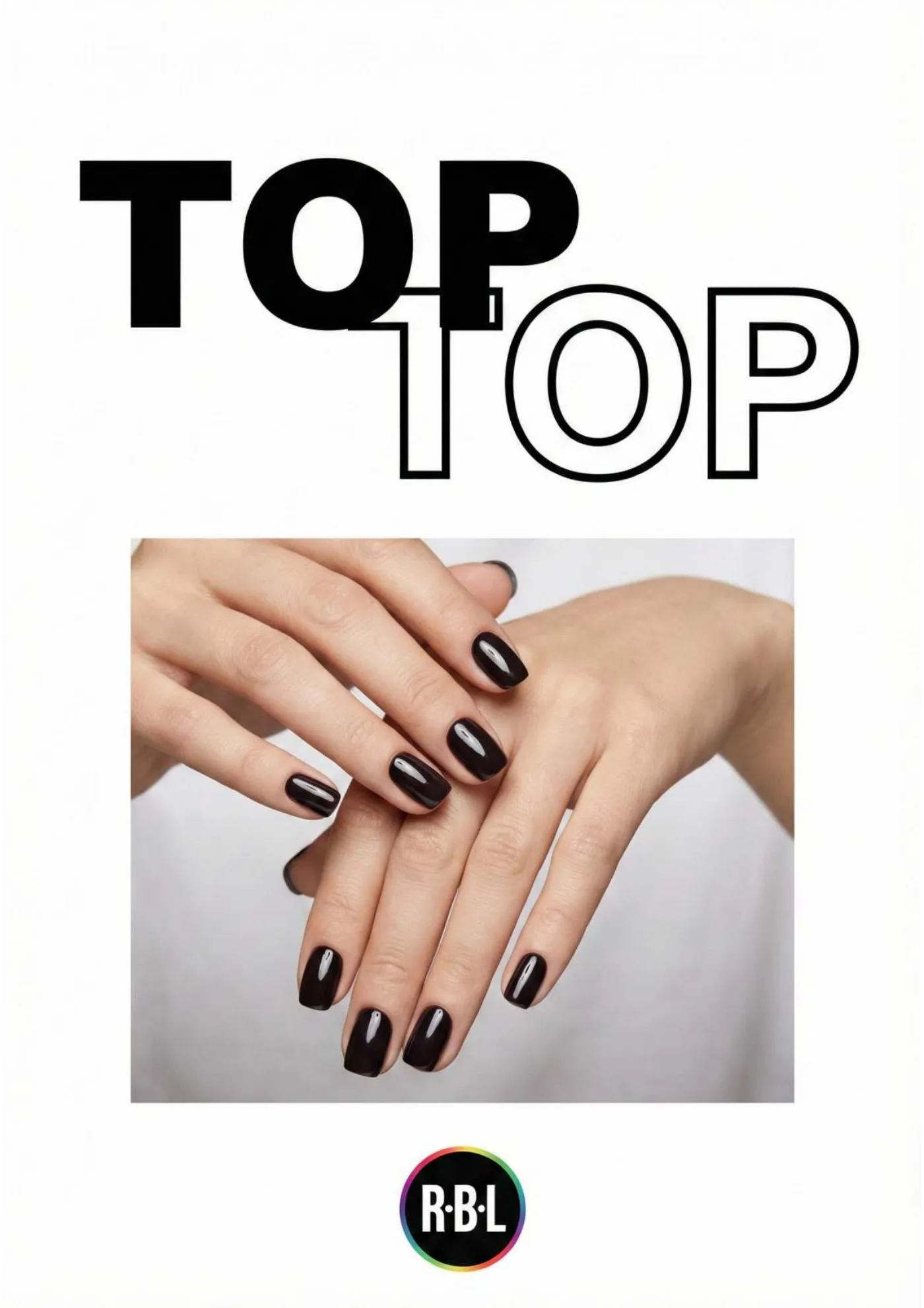Pagina 26. Apertura della famiglia Top: grande titolo nero e manicure su fondo bianco.