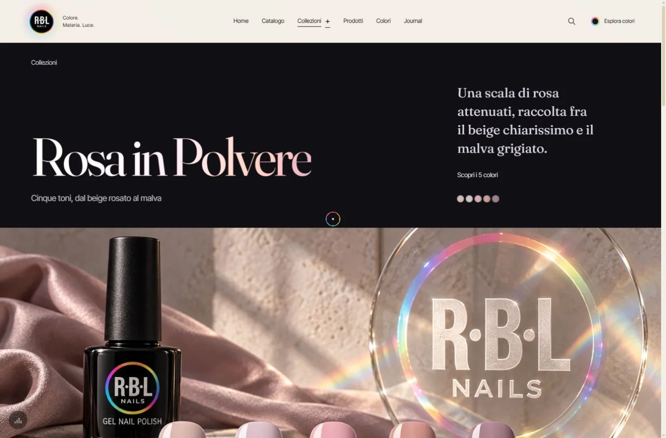 Pagina della collezione Rosa in Polvere sul sito RBL.