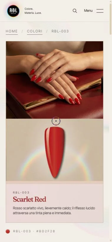 Scheda Scarlet Red nella versione mobile del sito RBL.