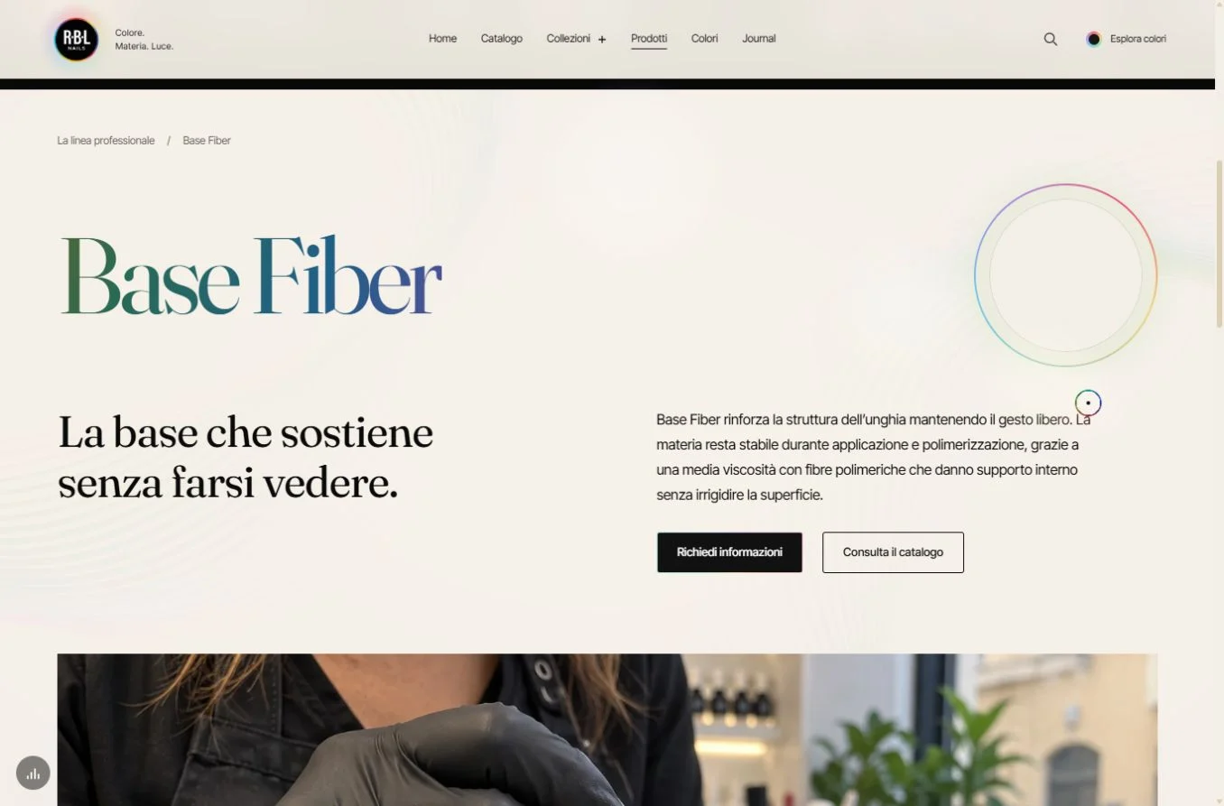 Scheda digitale Base Fiber con artwork, presentazione e caratteristiche.