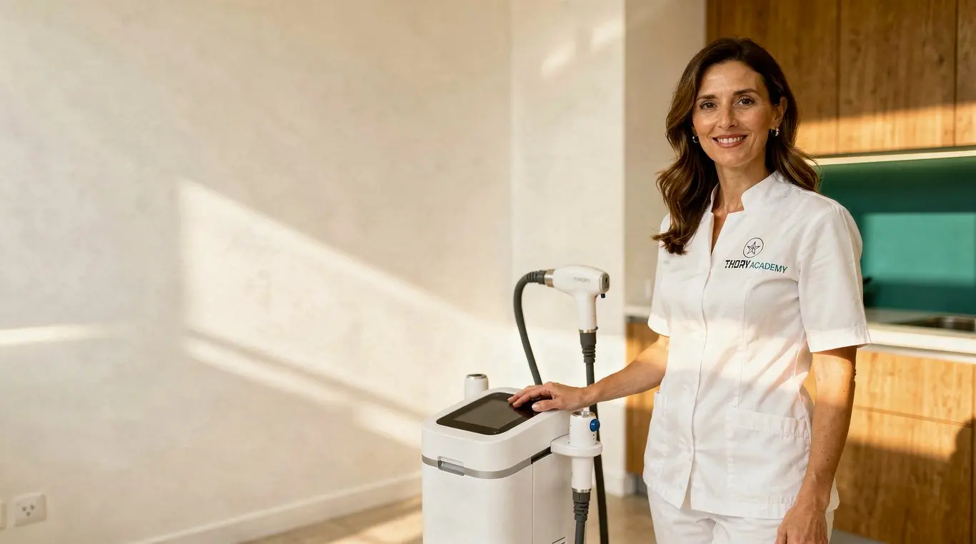 Immagine di progetto THORY Academy con professionista e dispositivo