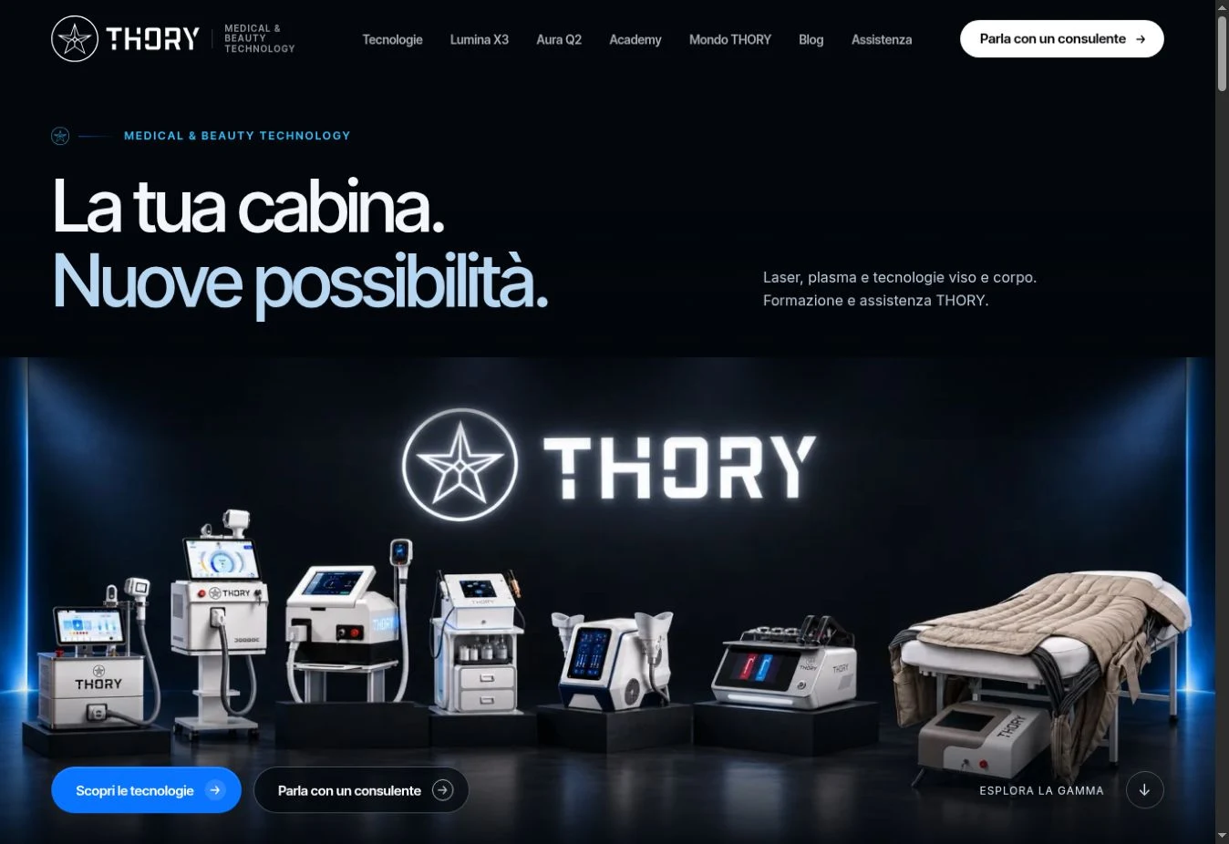 THORY homepage captured from the live website