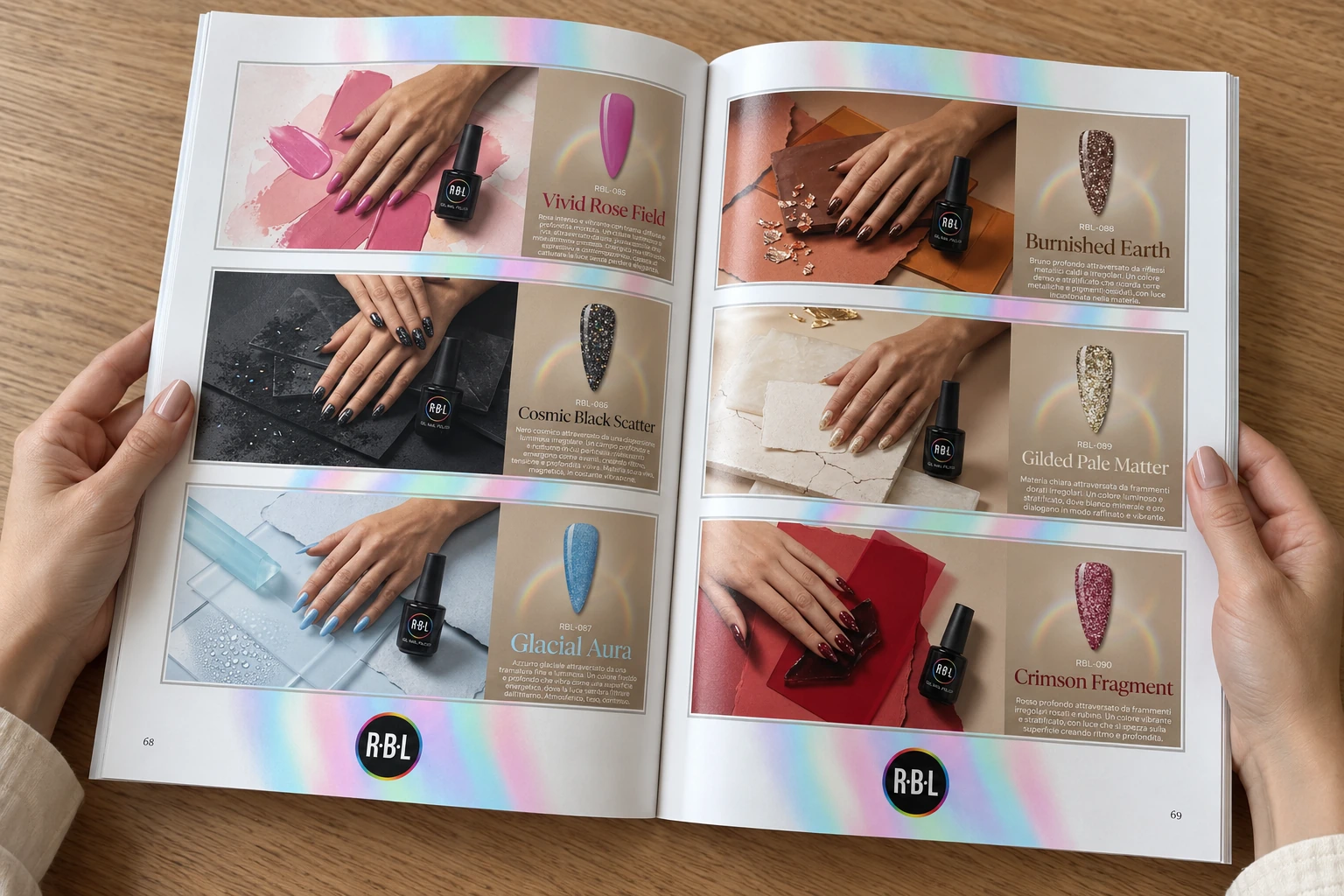 R·B·L Nails / Colour / collection atlas. Editorial studio reconstruction · AI-assisted.