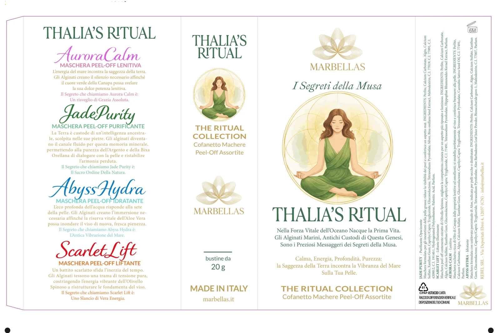 Esecutivo grafico originale Thalia’s Ritual, formato piccolo, mostrato in piano.