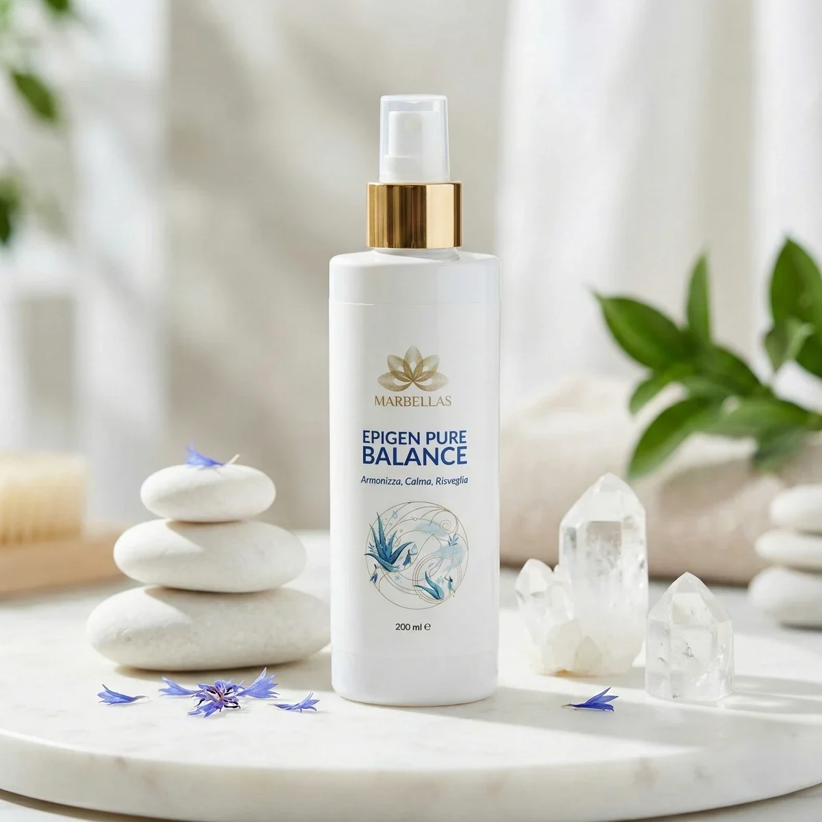 Visual di prodotto Marbellas Pure Balance, con la confezione dedicata.